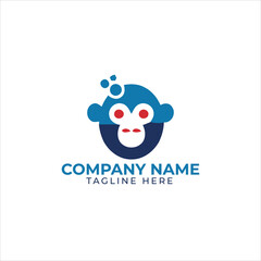 Naklejka premium monkey logo blind See No Evil Emoji concept line editable vector, 