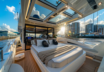 The master suite is located on the aft deck