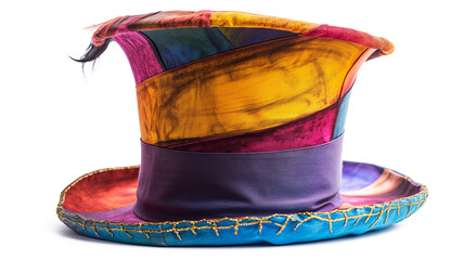 Colorful Top Hat for Alice in Wonderland isolated on a transparent background