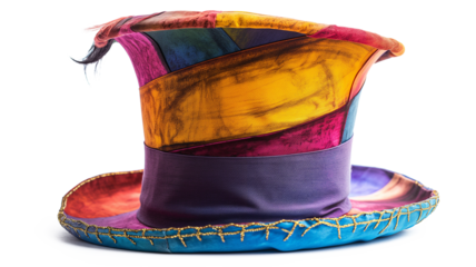 Colorful Top Hat for Alice in Wonderland isolated on a transparent background