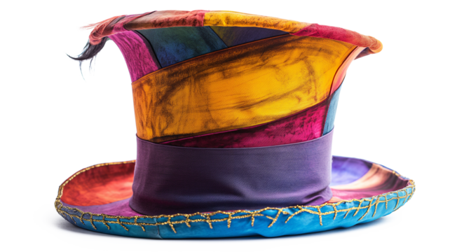 Colorful Top Hat for Alice in Wonderland isolated on a transparent background - Powered by Adobe
