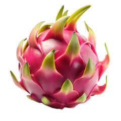 Vibrant Pink Dragon Fruit Isolated on Transparent Background