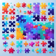 Puzzles colored texture abstract background
