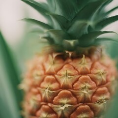 Closeup photo of a alive pineapple macro 35mm close up film still photography natural light