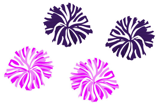 Set of multicolored pom-poms vector.
