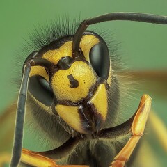 Closeup photo of a alive Wasp macro 35mm close up film still photography natural light