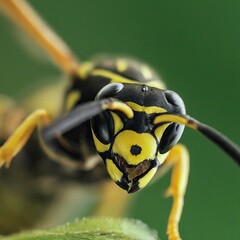 Closeup photo of a alive Wasp macro 35mm close up film still photography natural light