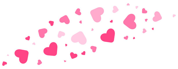 Pink heart particle simple decoration. Vector illustration.	