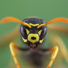 Closeup photo of a alive Wasp macro 35mm close up film still photography natural light