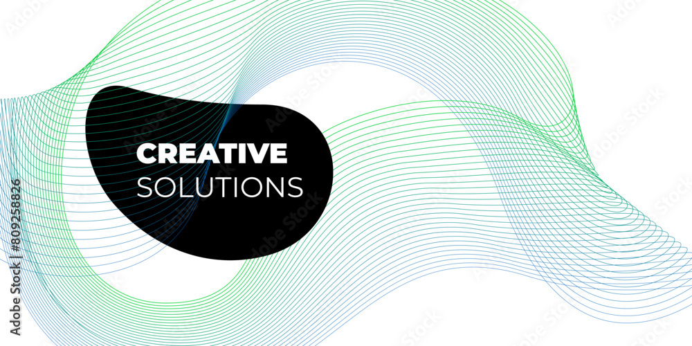 Poster modern abstract horizontal banner design. colorful bright color halftone geometric linear wave patte
