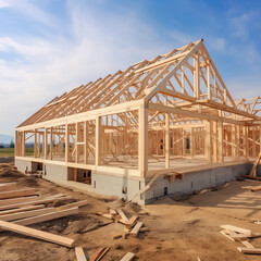 New home construction, Wood construction of a home