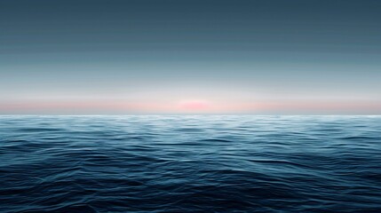 Obraz premium Minimalist Ocean Seascape at Sunrise with Tranquil Waters 