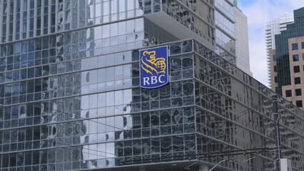 Naklejka premium Royal Bank of Canada building in the financial district of Toronto - TORONTO, CANADA - APRIL 15, 2024