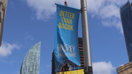 Naklejka premium The hockey Hall of Fame in Toronto Canada - TORONTO, CANADA - APRIL 15, 2024