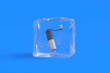 Grinder for coffee in ice cube. 3d illustration