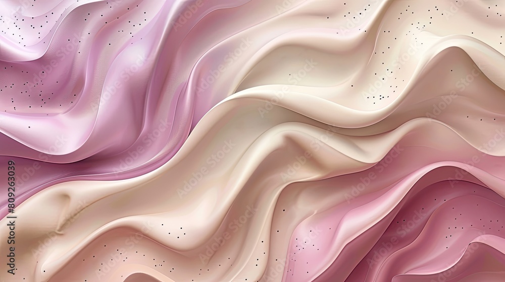 Poster a pink and white wave pattern. the pink and white color scheme gives the image a soft and calming mo