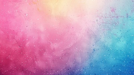 Fototapeta premium A colorful background with pink, blue and yellow colors. The background is filled with stars and has a space theme