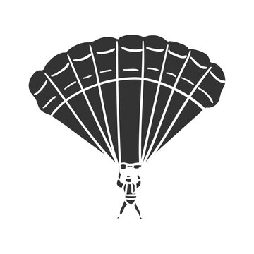 recommend clip art: Parachute Icon Silhouette Illustration. Activity Vector Graphic Pictogram Symbol Clip Art. Doodle Sketch Black Sign.