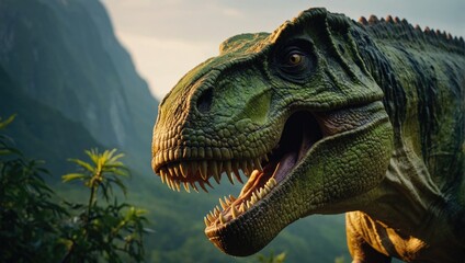 Close up of a dinosaur at the wild
