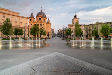 The city of Łódź - view of Freedom Square.	