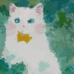 Oil paintings and various flowers, lotus leaves, cats, dogs, chrysanthemums, ponds, goldfish, and beautiful scenery