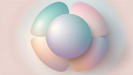 Pastel colored circular sphere, geometric graphic diagram that can be used as presentation background material