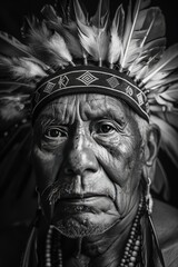 Fototapeta premium a close-up portrait of an indigenous man. selective focus