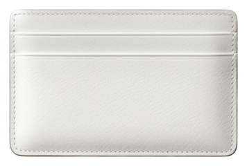 PNG White leather card case mockup wallet white background accessories