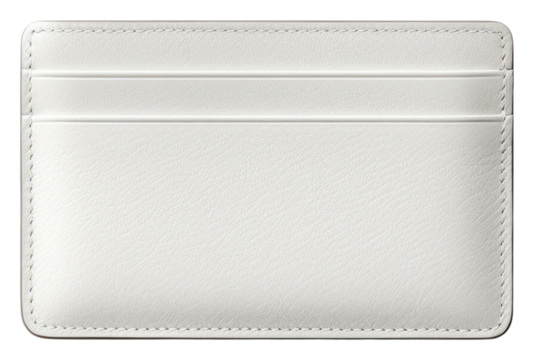 PNG White leather card case mockup wallet white background accessories