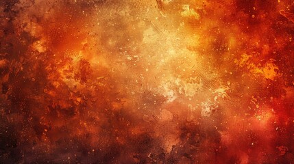 Fototapeta premium A bright orange background with a lot of splatter and paint. The splatter and paint give the impression of a chaotic and energetic scene