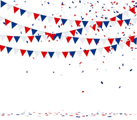 Fototapeta premium FANIONS ET CONFETTIS TRICOLORES