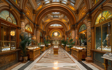 Fototapeta premium The interior of the National Museum of Natural History in Bucharest Romania. It is the largest museum in the country and is the most visited.