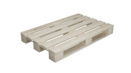 Light wood pallet isolated on transparent and white background. Industry concept. 3D render