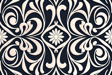 Black and White Pattern With White Swirls
