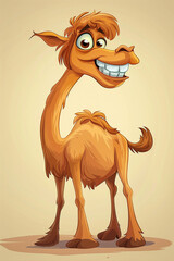 a camel cartoon for bakraeid card and eid poster for Muslim festival generated by AI