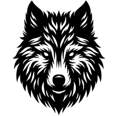 Scary wolf face silhouette