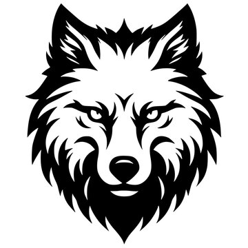 recommend clip art: Scary wolf face silhouette