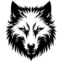 Scary wolf face silhouette