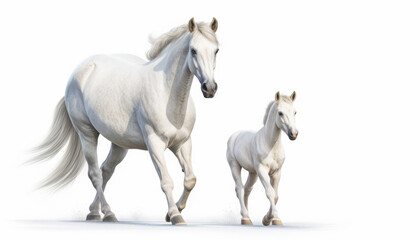 Fototapeta premium Beautiful Horse with young Foil