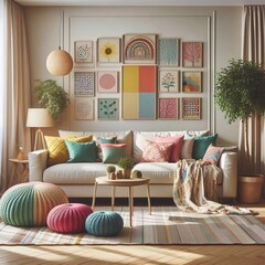 Hintergrund, Wallpaper: buntes  Wohnzimmer