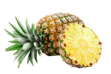 Pineapple Fruit, Fresh Tropical Food, Isolated Object, White Background