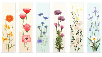 Set of floral banner templates with elegant bloomin
