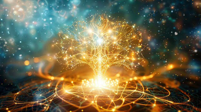 A fantasy visualization of the Tree of mystical Kabbalah