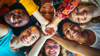 People standing in a circle, joining hands in unity and solidarity.