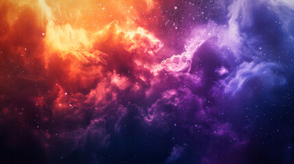An amazing nebula with colorful clouds and stars in deep space