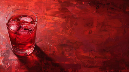 Crimson Elixir: A Study in Still Life Photography with a Glass of Cherry Juice and Fresh Cherries