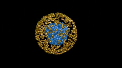 Molecular interactions. Atoms, molecules, chemical reactions. Chemical interactions. Molecules interacting. Nanoparticles coating molecular surfaces.
3d render illustration