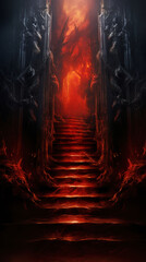 Obraz premium illustration of an entrance to hell