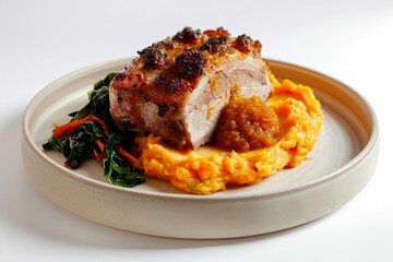 Delicious Roast Pork with Spicy Apple Chutney and Citrus Sweet Potatoes