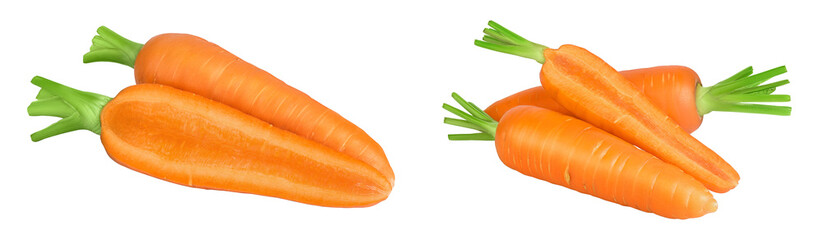 Carrot isolated on white background with  full depth of field